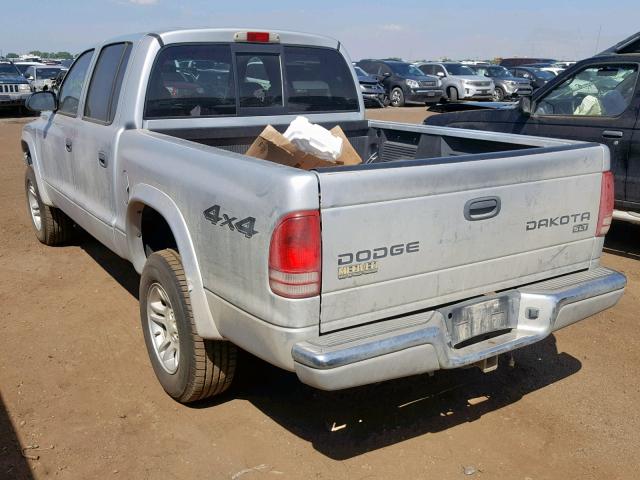 1D7HG48N13S263439 - 2003 DODGE DAKOTA QUA SILVER photo 3