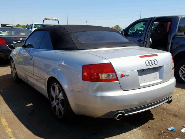 WUARL48H15K900176 - 2005 AUDI S4 QUATTRO SILVER photo 3