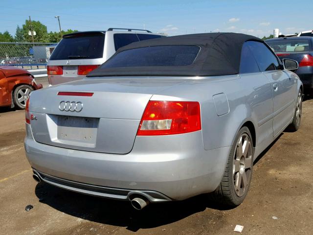 WUARL48H15K900176 - 2005 AUDI S4 QUATTRO SILVER photo 4