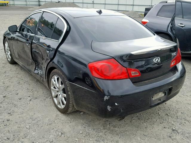 JNKCV61E59M302626 - 2009 INFINITI G37 BASE BLACK photo 3