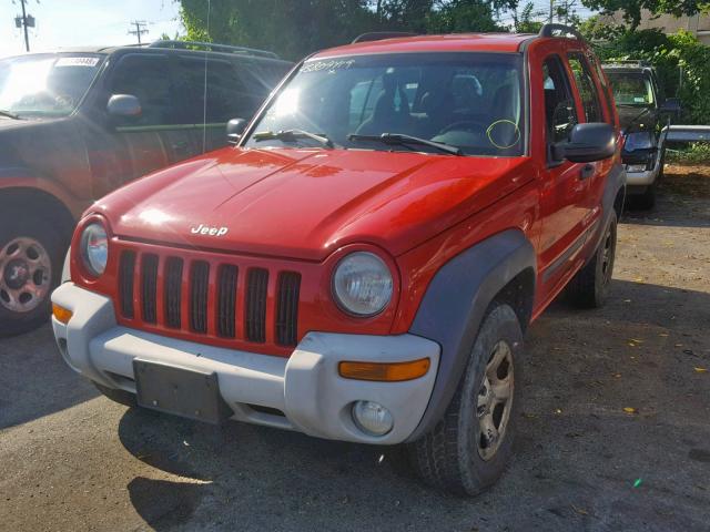 1J4GL48K24W136565 - 2004 JEEP LIBERTY SP RED photo 2