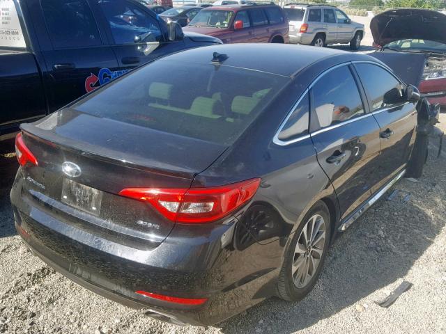 5NPE34AF4FH052489 - 2015 HYUNDAI SONATA SPO BLACK photo 4