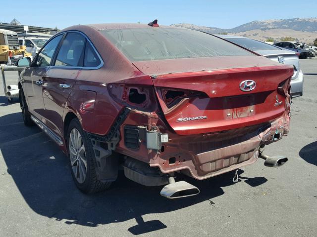 5NPE34AF9FH106675 - 2015 HYUNDAI SONATA SPO RED photo 3