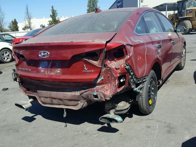 5NPE34AF9FH106675 - 2015 HYUNDAI SONATA SPO RED photo 4