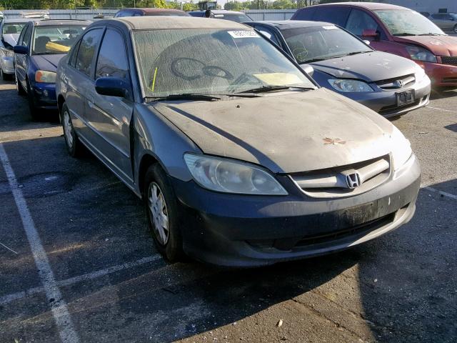 2HGES16325H601681 - 2005 HONDA CIVIC DX V GRAY photo 1