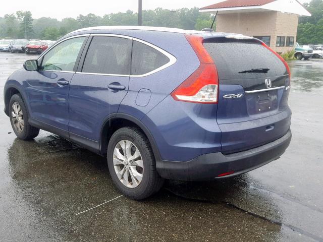 2HKRM4H71DH601091 - 2013 HONDA CR-V EXL BLUE photo 3