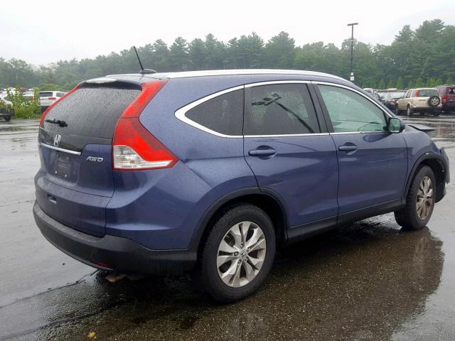 2HKRM4H71DH601091 - 2013 HONDA CR-V EXL BLUE photo 4