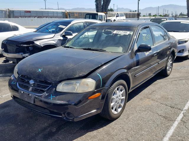 JN1CA31D71T839403 - 2001 NISSAN MAXIMA GXE BLACK photo 2