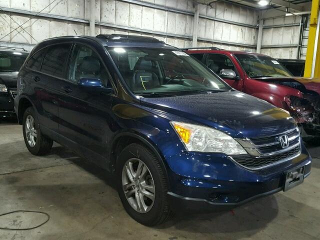 JHLRE4H70AC008314 - 2010 HONDA CR-V EXL BLUE photo 1