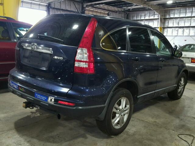 JHLRE4H70AC008314 - 2010 HONDA CR-V EXL BLUE photo 4