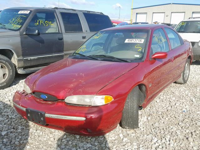 1FALP67L9SK232251 - 1995 FORD CONTOUR SE BURGUNDY photo 2