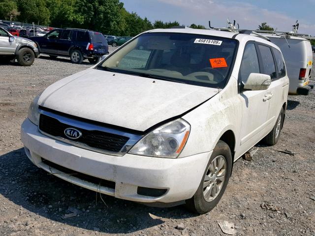 KNDMG4C78C6422340 - 2012 KIA SEDONA LX WHITE photo 2