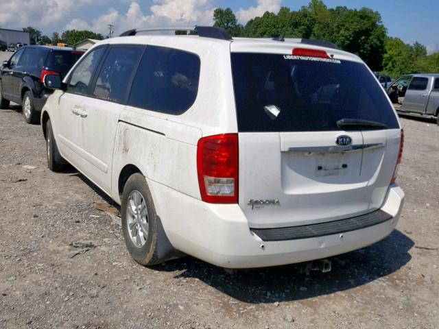 KNDMG4C78C6422340 - 2012 KIA SEDONA LX WHITE photo 3