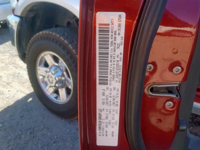 3C6UD5FL8CG295148 - 2012 DODGE RAM 2500 L RED photo 10