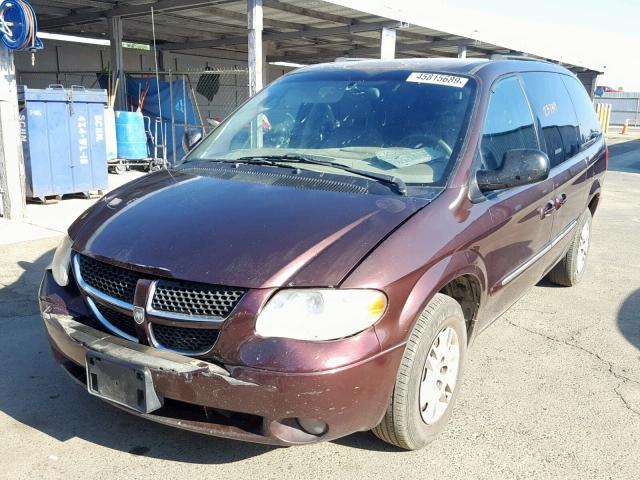 2D4GP54L33R310491 - 2003 DODGE GRAND CARA BURGUNDY photo 2