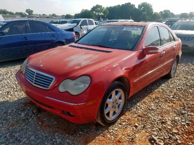 WDBRF61J42F276261 - 2002 MERCEDES-BENZ C 240 RED photo 2