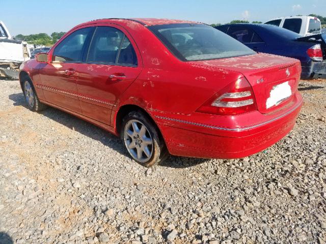 WDBRF61J42F276261 - 2002 MERCEDES-BENZ C 240 RED photo 3