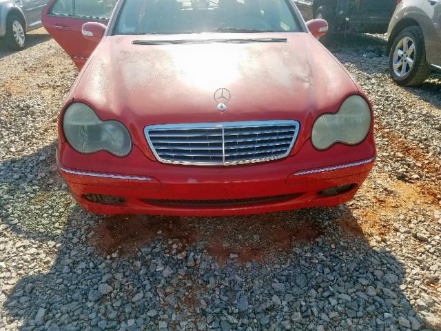 WDBRF61J42F276261 - 2002 MERCEDES-BENZ C 240 RED photo 9