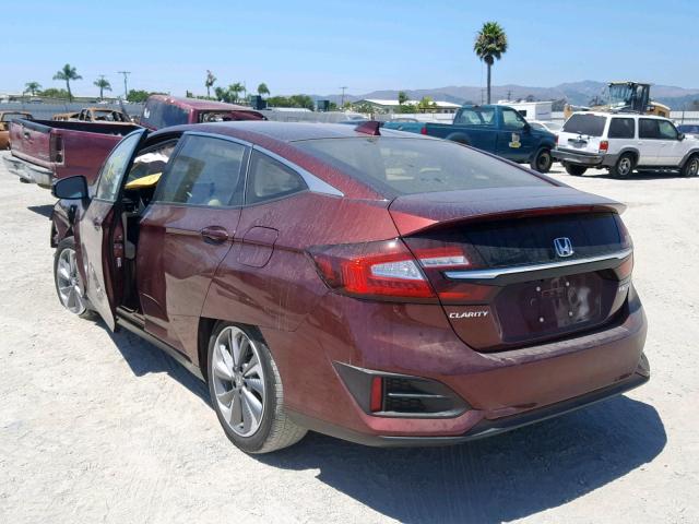 JHMZC5F1XJC014725 - 2018 HONDA CLARITY MAROON photo 3