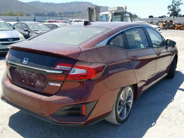 JHMZC5F1XJC014725 - 2018 HONDA CLARITY MAROON photo 4