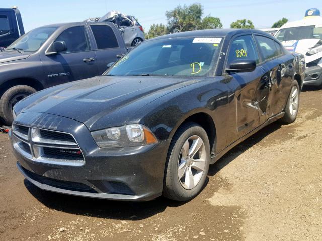 2C3CDXBG9EH245293 - 2014 DODGE CHARGER SE BLACK photo 2