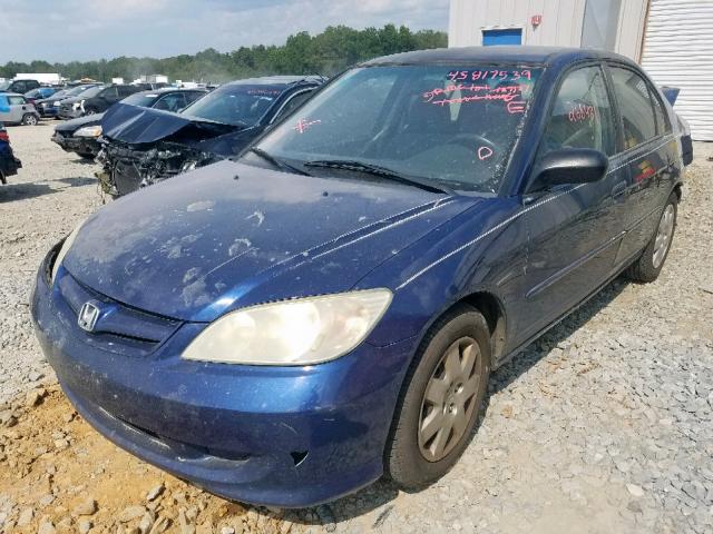 2HGES16594H544069 - 2004 HONDA CIVIC LX BLUE photo 2