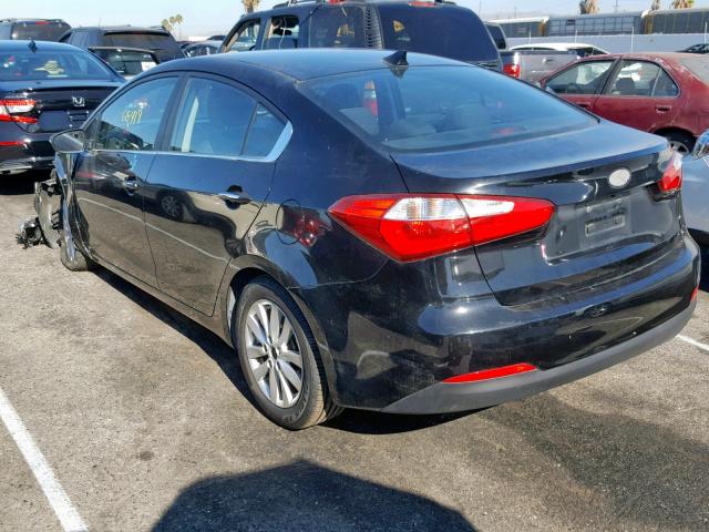 KNAFX4A82E5070799 - 2014 KIA FORTE EX BLACK photo 3