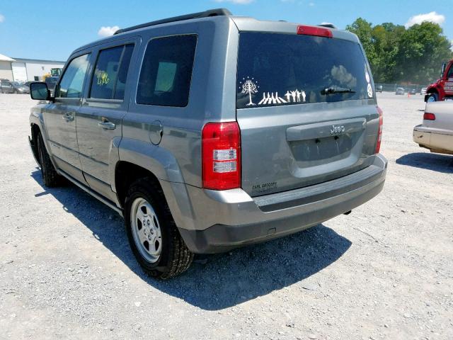 1C4NJPBA5ED575213 - 2014 JEEP PATRIOT SP GRAY photo 3