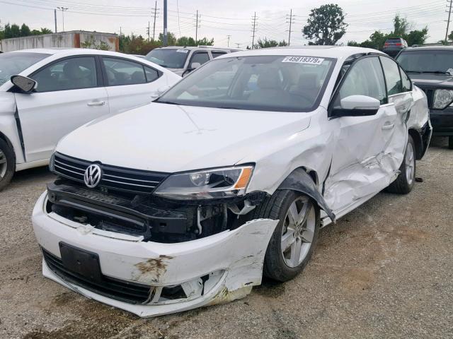 3VWLL7AJ6EM314791 - 2014 VOLKSWAGEN JETTA TDI WHITE photo 2