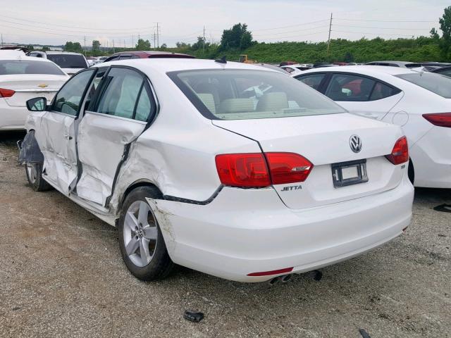 3VWLL7AJ6EM314791 - 2014 VOLKSWAGEN JETTA TDI WHITE photo 3