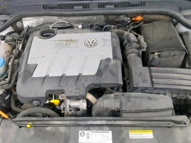 3VWLL7AJ6EM314791 - 2014 VOLKSWAGEN JETTA TDI WHITE photo 7