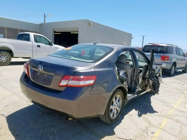 4T4BF3EK3BR191252 - 2011 TOYOTA CAMRY BASE GRAY photo 4