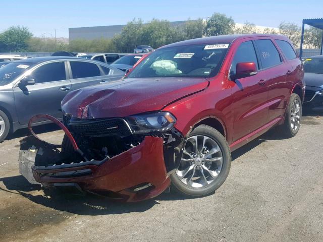 1C4RDJDG6KC734183 - 2019 DODGE DURANGO GT MAROON photo 2