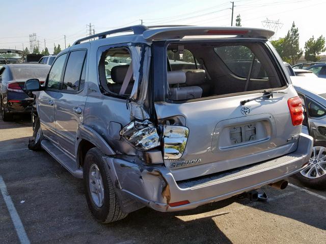 5TDZT38A02S080297 - 2002 TOYOTA SEQUOIA LI SILVER photo 3