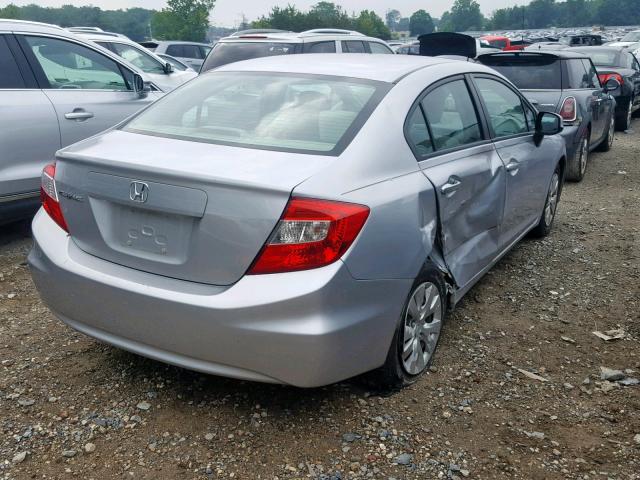 19XFB2F53CE339284 - 2012 HONDA CIVIC LX SILVER photo 4