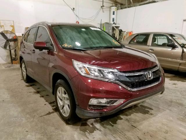 2HKRM4H77FH681533 - 2015 HONDA CR-V EXL MAROON photo 1