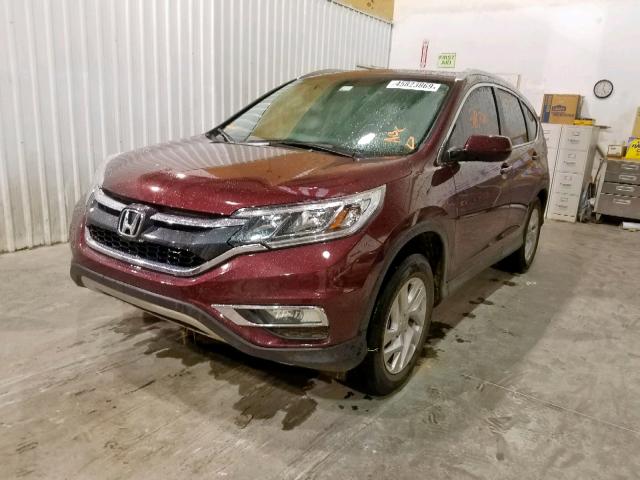 2HKRM4H77FH681533 - 2015 HONDA CR-V EXL MAROON photo 2