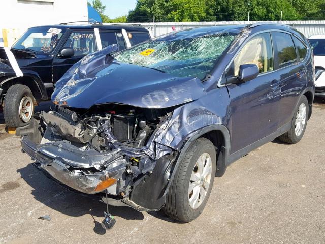 JHLRM4H79CC027143 - 2012 HONDA CR-V EXL BLUE photo 2