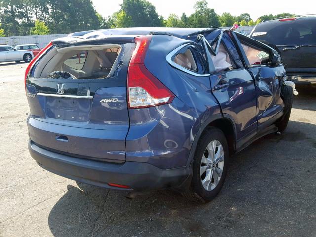 JHLRM4H79CC027143 - 2012 HONDA CR-V EXL BLUE photo 4