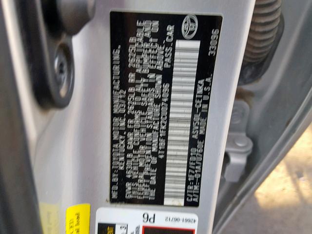 4T1BF1FK2CU074096 - 2012 TOYOTA CAMRY BASE SILVER photo 10