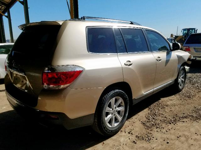 5TDZK3EH3DS137258 - 2013 TOYOTA HIGHLANDER GOLD photo 4