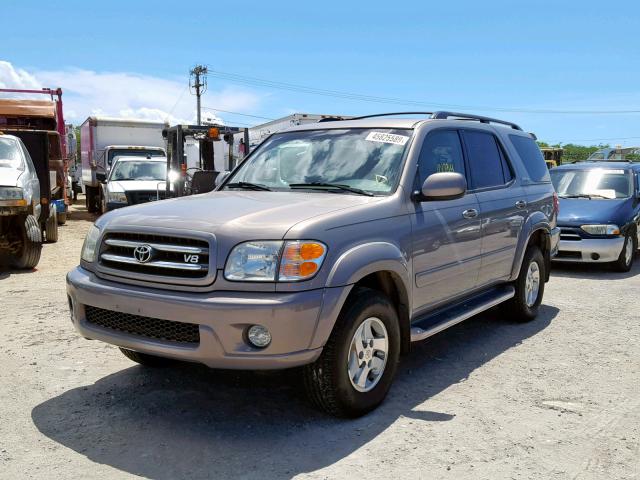 5TDBT48A32S085985 - 2002 TOYOTA SEQUOIA LI GRAY photo 2