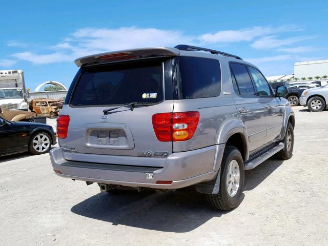 5TDBT48A32S085985 - 2002 TOYOTA SEQUOIA LI GRAY photo 4