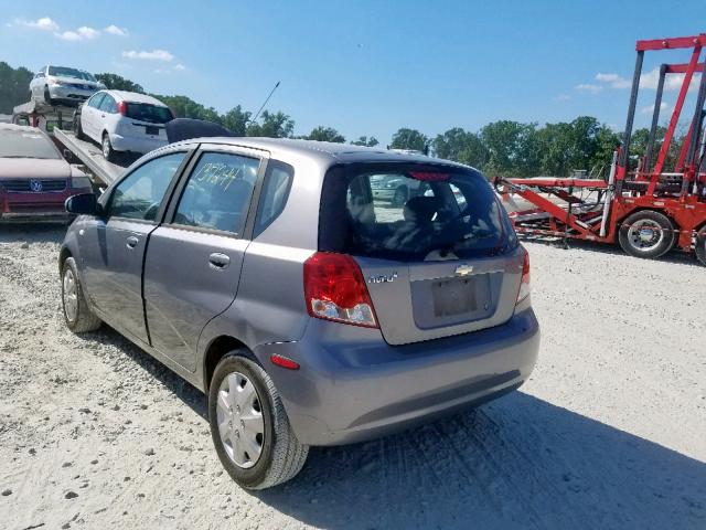 KL1TD66687B695754 - 2007 CHEVROLET AVEO Сұр фото 3