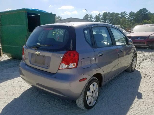 KL1TD66687B695754 - 2007 CHEVROLET AVEO Сұр фото 4