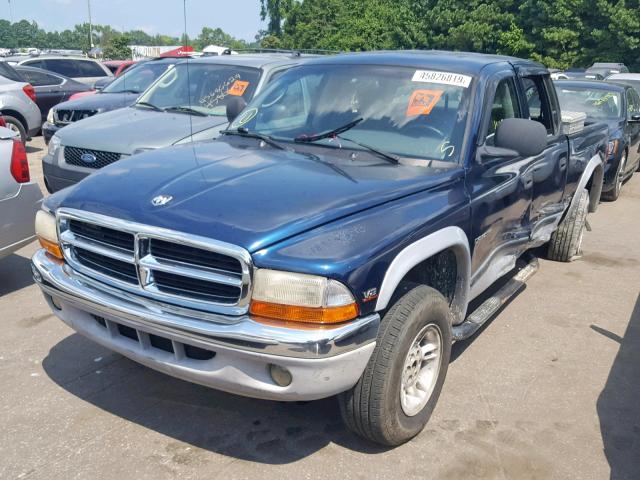 1B7GG2AN7YS756683 - 2000 DODGE DAKOTA QUA BLUE photo 2