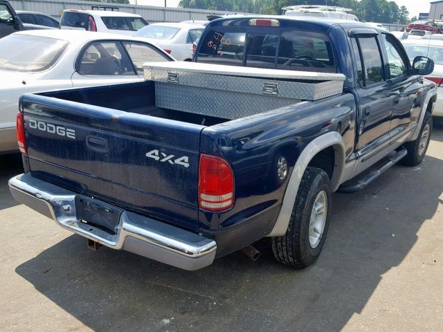 1B7GG2AN7YS756683 - 2000 DODGE DAKOTA QUA BLUE photo 4