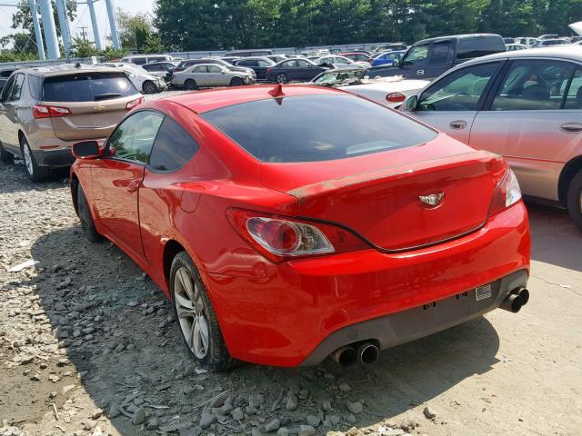 KMHHU6KH2AU037134 - 2010 HYUNDAI GENESIS CO RED photo 3