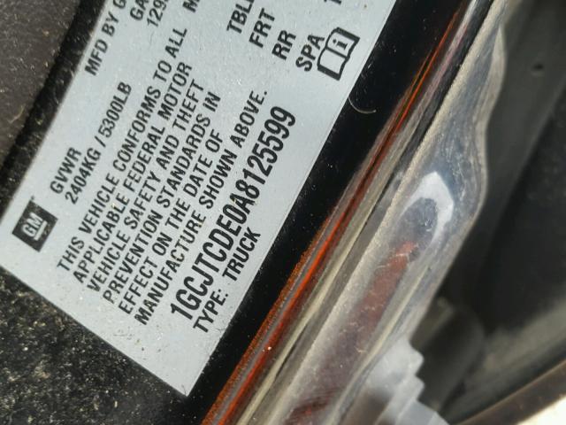 1GCJTCDE0A8125599 - 2010 CHEVROLET COLORADO L BLACK photo 10