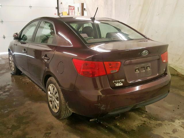 KNAFU4A28B5387969 - 2011 KIA FORTE EX PURPLE photo 3